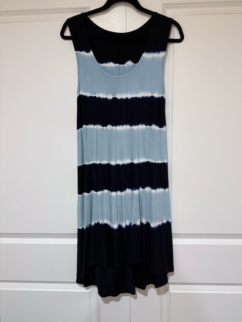 Calvin Klein Light Blue & Navy Tie-Dye Rayon Dress